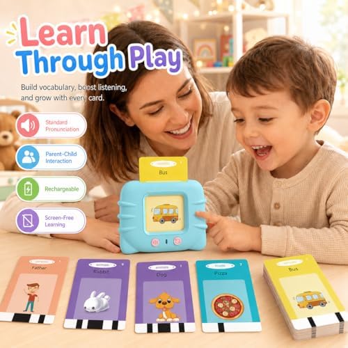 Talking Flash Cards for Toddlers 1 2 3 4 5 Year Olds, 224 Sight Words Montessori Language Learning Toys, Pocket Speech Therapy & Autism Sensory Toy, Educational Toddler Toys Gifts - Image 3