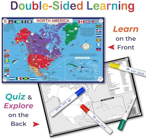 Tot Talk North America Map Educational Placemat | Countries & Geography - Image 4