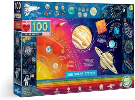eeBoo 100 Piece Puzzle for Kids - Solar System Children's Puzzle Space Themed, Large Pieces for Small Hands to Develop Motor Skills by eeBoo