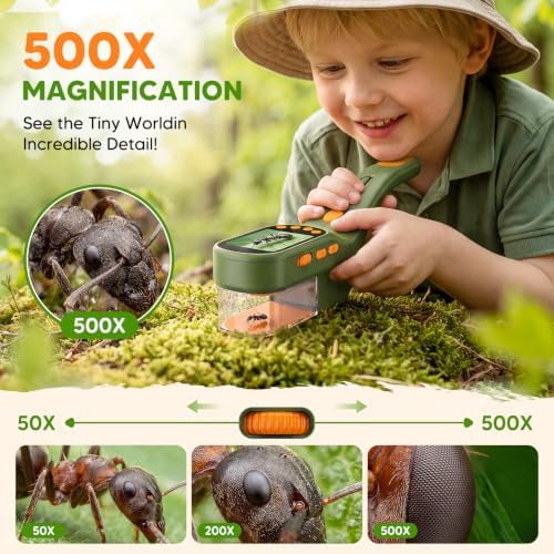 Bug Catcher for Kids with Kids Microscope, 500X Zoom Camera Toy - Image 3