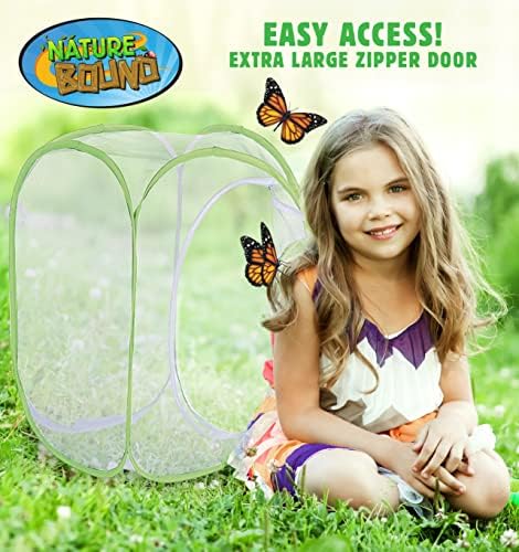 Nature Bound Butterfly Growing Kit - Live Caterpillar to Butterfly Project for Kids - Includes Voucher for Caterpillars, Green Pop-Up Enclosure, and STEM Learning Guide - Image 5