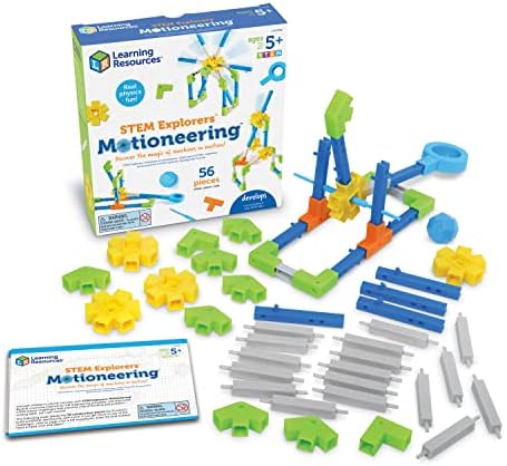 Learning Resources STEM Explorers Motioneering - 56 Pieces, Ages 5+STEM Toys for Kids, Brain Teaser Toys and Games, Kindergarten Games by LearningResources