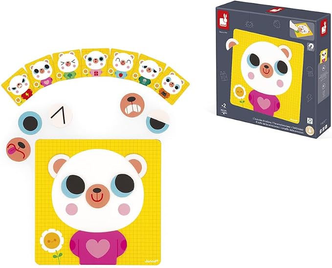 Janod - Emotions Bear Magnetic Game - Sustainable Materials - Image 3