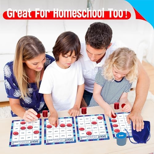 SpriteGru Sight Word Bingo Game, 160 Sight Words Learn to Read Level 1 & Level 2 Bingo Board Game Dolch's & Fry's Words Lists for Kindergarten and Preschool Kids 4-8, Perfect for Classroom & At Home - Image 6