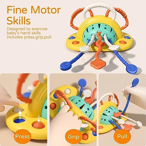 VoMii High Chair Toys with Suction Cup, Montessori Sensory Toys for 1 Year Old Fine Motor Skills,Food Grade Silicone Activity Gift for Baby Infant Toddlers - Image 4