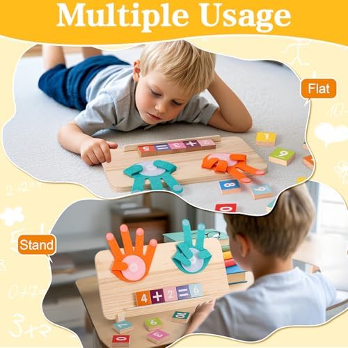 2 in 1 Montessori Toys for 2+ year old,Math Games for Kids 5-7,Math Manipulatives Preschool Learning Activities Kindergarten Classroom Must Haves Number Blocks Educational Toys for Toddlers 3 4 5 6 7 - Image 4