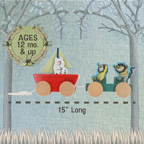 Kids Preferred Where The Wild Things are Wooden Pull Toy - Four Removable Pieces, Cotton Pull String, Ages 12 Months and Up, Max Moishe and Tzippy, Solid Wood, 8 in - Image 4