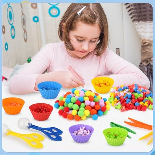 228 Pcs Colorful Sensory Bin Filler Fine Motor Toys Counting Sorting - Image 3