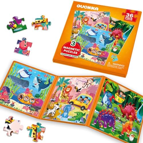 Magnetic Puzzles for Toddlers 3-5 - Kids Travel Toys for Boys and Girls by QUOKKA