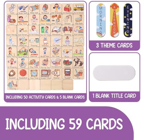 TinyKidz Wooden Kids Chore Routine Board, Toddler Visual Schedule, Home Responsibility Chart - Image 4