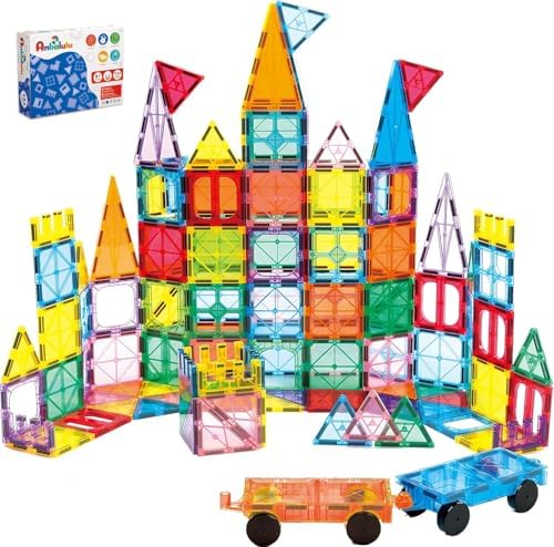 Anbalulu 134PCS Magnetic Building Tiles, Gift for Boys and Girls Ages 3+ by AnbaluluToys