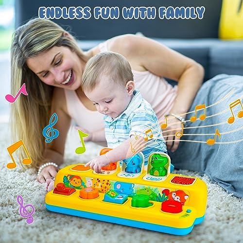 Baby Pop Up Toys with Music & Light Montessori Toys for 1 Year Old Boy Girl - Image 2