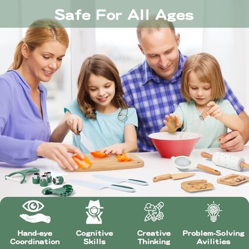 20 Pcs Kids Safe Knife Set for Real Cooking, Montessori Kitchen Tools - Image 3