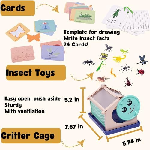 Bug Catcher for Kids – 63 PCS Bug Catching Kit, Kids Bug Catching Kit, Bug Catcher Kit, Insect Catcher for Kids, Insect Cage, Outdoor Toddler Toys for Backyard, Outdoor Toddler Toys - Image 3