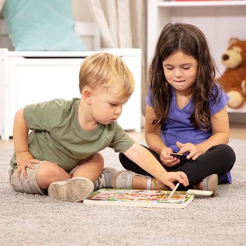 Melissa & Doug Hide and Seek Farm Wooden Activity Board with Barnyard Animal Magnets - Image 6