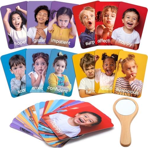 41 Pcs Emotions Flash Cards for Toddlers Feelings Therapy Materials by Humyoun
