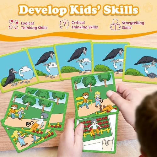Kasfalci Sequencing Cards,Sequence Board Game for Kids,Speech Therapy Materials Toys for Autism,Story Storytelling,Social Skills,Sentence Building,Preschool Learning Activities,Classroom & Homeschool - Image 4
