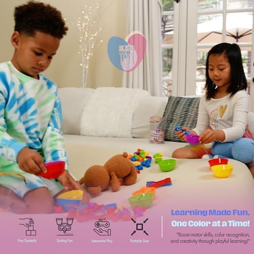 Montessori Sorting Toy for Toddlers– Fine Motor Skills, Sensory Bin & Preschool Learning Toys, Color Sorting Toys for Kids 3-5 Years, Learning Activities and Early Educational Toy - Image 6