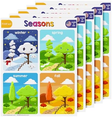 FoldCard Seasons Chart Educational Poster 8.5x11 5pk by FoldCard
