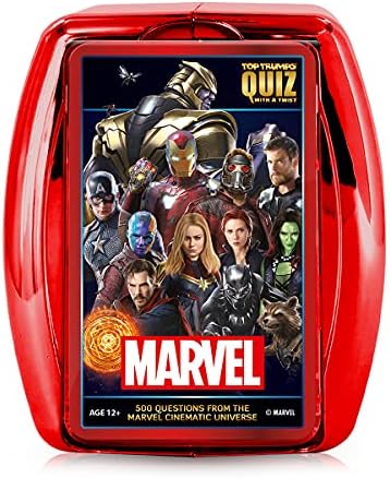 Top Trumps Marvel Cinematic Universe Quiz Game, 500 Questions to Test Your Knowledge on Guardians of The Galaxy, Avengers, S.H.I.E.L.D, Wakanda, Gift and Toy for Ages 8 Plus, Red by TopTrumps