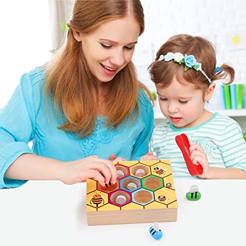 WOOD CITY Toddler Fine Motor Skills Toys, Bee to Hive Matching Game, Wooden Color Sorting Toy for Toddler 2 3 Years Old, Montessori Preschool Learning Toys Gift for Children - Image 2