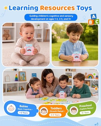 Aullsaty Talking Flash Cards for Toddlers 1-5 Years Old, Upgraded 536 Sight Words with 6 Songs Montessori Autism Sensory Toys, Educational Learning Speech Therapy Birthday Gifts for Boys Girls (Pink) - Image 6