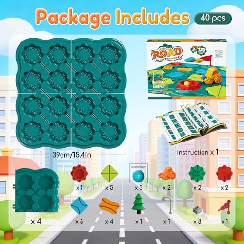 STEM Board Games Kids Toys, Maze Brain Teaser Puzzles Learning Games, Logic Road Track Building Blocks Educational Montessori Preschool Birthday Boys Girls Gifts for Kids Ages 3 4 5 6 7 8 Year Old - Image 5