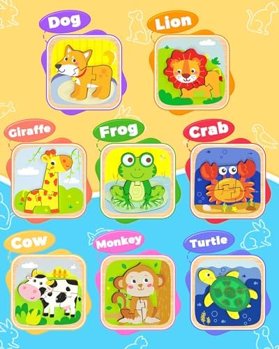 Benresive Wooden Toddler Puzzles, Montessori Toddler Toys for 1 2 Year Old - Image 4