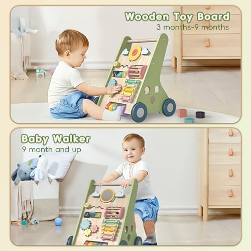 Bautia Wooden Baby Walker, Montessori Push Walker for Babies 10-12 Months - Image 3
