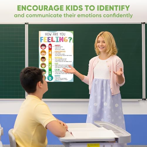FaCraft Feelings Chart Poster for Kids Toddlers 11.2"x16.5" Laminated Boho - Image 3