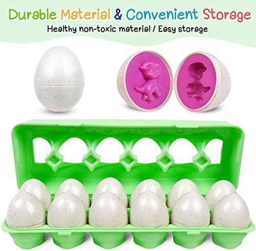 Dinosaurs Eggs,Egg Toys for Toddlers,Montessori Geometric Egg Puzzle Toy Early Educational Learning Color Sorting & Shape Matching Easter Basket Stuffers Gifts for Boys Girls - Image 5