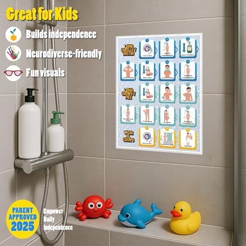 Shower Chart Step by Step Laminated 9x12 Inch for Children Self Care Visual Chart Ideal for Special Needs and Autism (Spanish) - Image 2