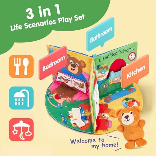 hahaland 3D Book for 0-12 Months Soft Cloth Interactive Activity Baby Book - Image 3