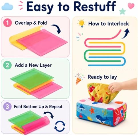 Yeeeasy Baby Tissue Box Toy, Montessori Sensory Toy for Boys&Girls - Image 7