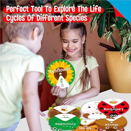 30 PCS Life Cycle Spinners, 20 Animals & 10 Plants Montessori Learning Toy for Kids, Educational Spinning Game Nature & Science Learning Activities for Toddlers - Image 5