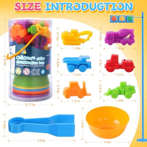 RAEQKS Construction Vehicles Color Sorting, Counting & Stacking Toys - Image 2