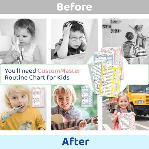 4 in 1 Namable Chore Chart for Kids, Dry Erase Morning/Bedtime Routine Chart for Kids for Refrigerator, Magnetic Visual Schedule for Kids Toddlers to Do List Checklist for Multiple Kids - Image 7