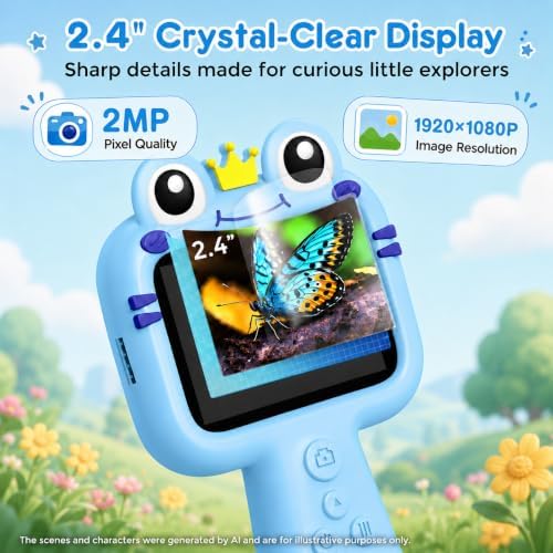 Toy Borescope Camera for Kids - STEM Science Educational Toy for 4 5 6 7 8 9 10 Years Old Kids Birthday Gift, 2.4‘’ Kid Scope Camera for Outdoor Adventures & Nature Discovery (Blue) - Image 2