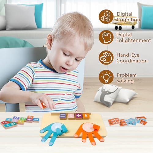 Preschool Learning Toys for Toddlers 3+ Years, Educational Number Counting Blocks for Kids, Homeschool Supplies for Math Manipulates, Finger Counting Math Toy, Montessori Toys for Kids Age 3+ - Image 2
