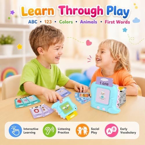Talking Flash Cards for Toddlers 1-5 Years – Montessori Educational Early Learning & Sensory Speech Therapy Toy with 336 Sight Words for Preschool Boys & Girls - Image 6
