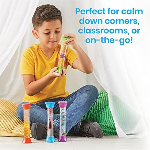 hand2mind Sensory Fidget Tubes, Sensory Toys, Travel Toys, Quiet Fidgets for Classroom, Calm Down Corner Supplies, Anxiety Relief Items for Kids, Toddler Stocking Stuffers, for Kids - Image 4