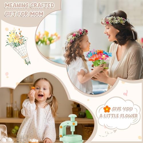 Fabric Flower Bouquets Toys,DIY Craft Kits for Kids,Arts and Crafts Toy for 3+ Year Old Girls,Flowers Market Toy,Build Your Flower Bouquet,Educational Preschool Learning Toys for Birthday,Christmas - Image 6