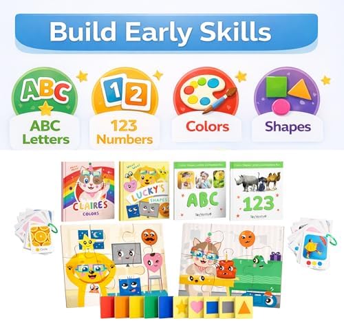 Preschool Montessori Learning Kit With Busy Book For Toddlers 1-3- Baby Flash Cards - Quiet Activity Books - Puzzles Ages 2-4 - Flashcards 3-5 Years - 1 Year Old Boy Gifts -1st Birthday Toys For Girls - Image 6