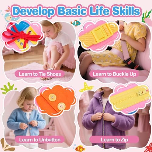 GONINO Toddlers Busy Book for 1-3 Year Old Girls, Montessori Busy Board - Image 2