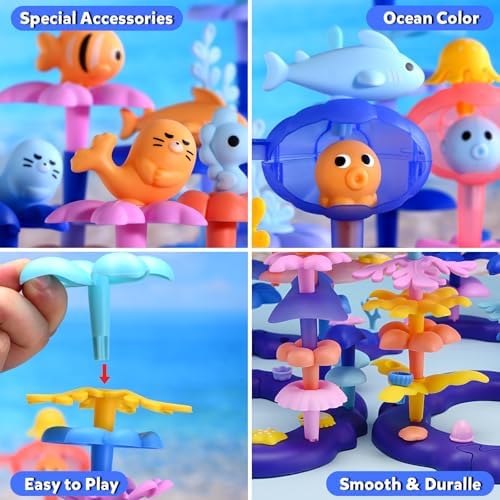Doloowee 156Pcs Marine Coral Flower Garden Building Toys for Girls Age 3-8 - Image 4