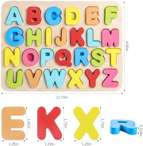 Aile Wooden Learning Alphabet Peg Puzzle Board Toys - Image 2