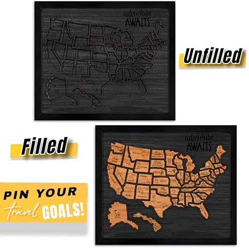 flinelife USA Landmarks Travel Map, 13x11, Wooden USA Map Puzzle, Perfect for Couples and Families Gift - Image 2