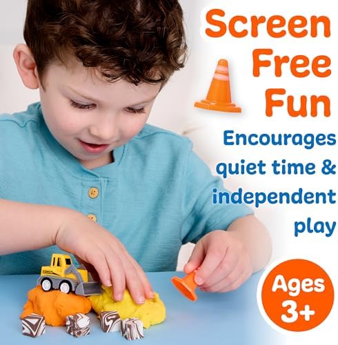 Creativity for Kids Sensory Minis Construction Kit | Cloud Clay Sensory Toy with Excavator for Kids | Summer Activities for Kids that are Mess-Free, Screen-Free Travel Toy (Ages 3+) - Image 6