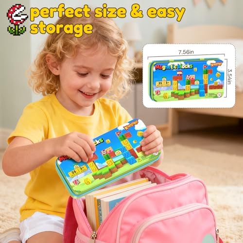 KAEILORU Magnetic Blocks Travel Toys for Kids Ages 4-8,35PCS Magnetic Cubes - Image 2