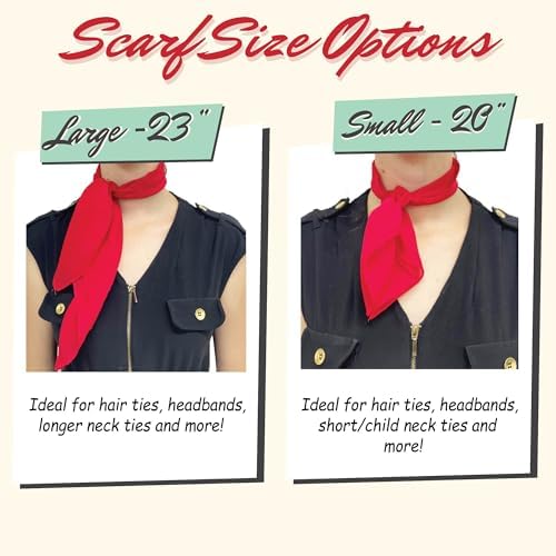 Hip Hop 50's Shop 1950s Retro Chiffon Neck Scarf Square Vintage for Women - Image 4